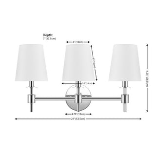 DAVIELLE 3 LIGHT Chrome IRON WALL SCONCE