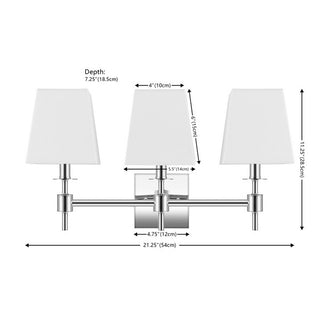CLELIA 3 LIGHT Chrome IRON WALL SCONCE