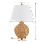 NOBUO RATTAN / IRON TABLE LAMP