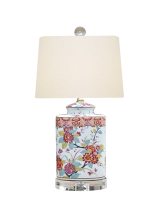 Porcelain Floral Oval Jar Lamp