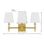 CLELIA 3 LIGHT BRASS IRON WALL SCONCE