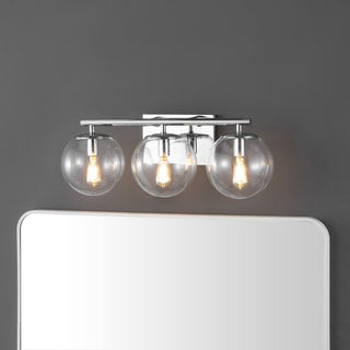 CHARLENE 3 LIGHT Chrome IRON / GLASS WALL SCONCE