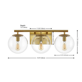 CHARLENE 3 LIGHT BRASS
IRON / GLASS WALL SCONCE