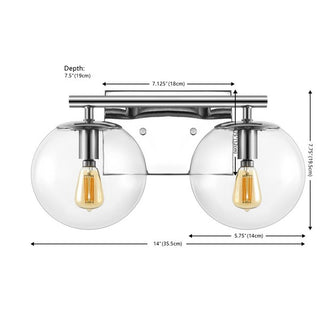 SEVERA 2 Chrome IRON / GLASS WALL SCONCE