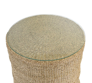 Large Woven Scalloped Side Table