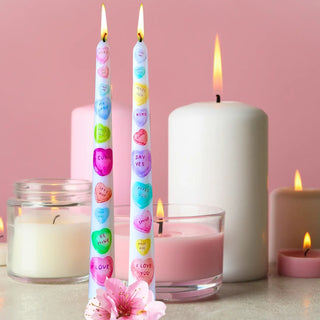 Candy Hearts Taper Candle