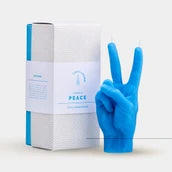 Hand Gesture Peace Candle - Blue