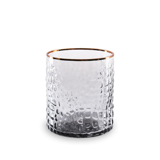 Glass Croc Double Old-Fashioned with Gold Rim (Smoke Grey)