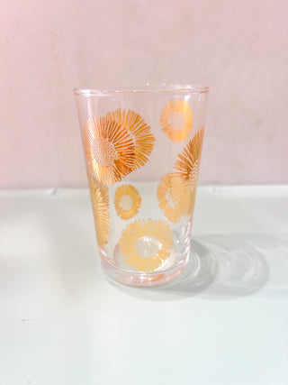 Gold Sunflower Tea Glass