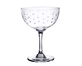 Crystal Champagne Saucers with Star Design