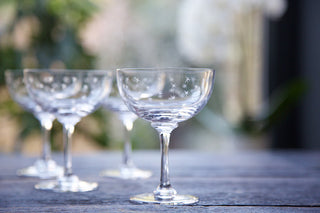 Crystal Champagne Saucers with Star Design