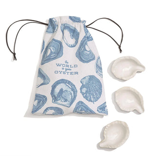 Set of 12 The World is Your Oyster Oyster Bakers in Canvas Pouch