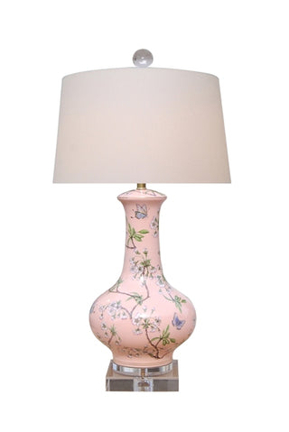 Porcelain Cherry Blossom Vase Lamp